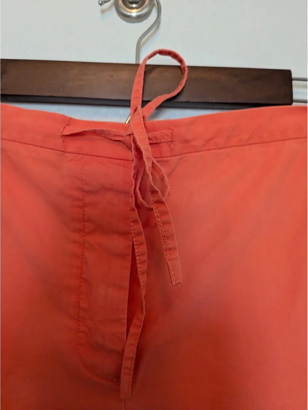 Ann Taylor LOFT Women's Coral Cropped Cotton Pants Size 12 with Drawstring Waist